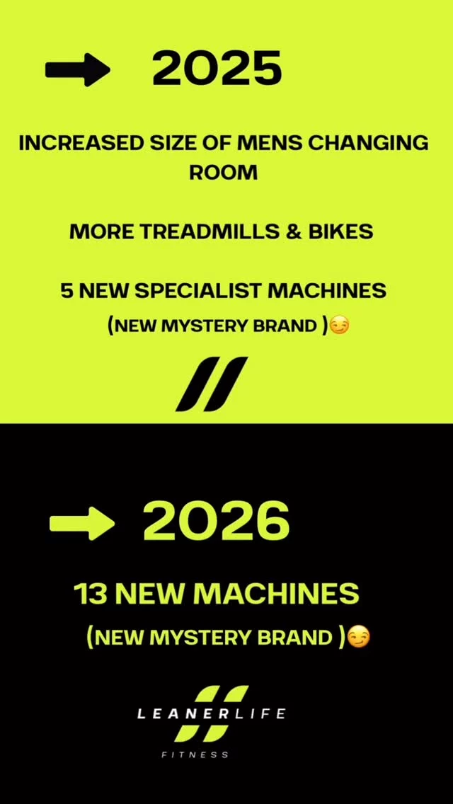 Announcement! 🚨 JULY WE START ANOTHER NEW CHAPTER. A brand New floor space!! 

👉 July 2025 - new floor
👉August/sept 2025 - 5 x BRAND NEW MACHINES 
👉 Bigger men’s changing room
👉 More treadmills 
👉 More Cardio
👉2026 - over 13 NEW machines (new mystery brand😏) ps it’s NOT “Matrix” that’s for sure 😂😂 

#leanerlifefitness #leanerlife